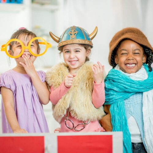 kids playing dress up